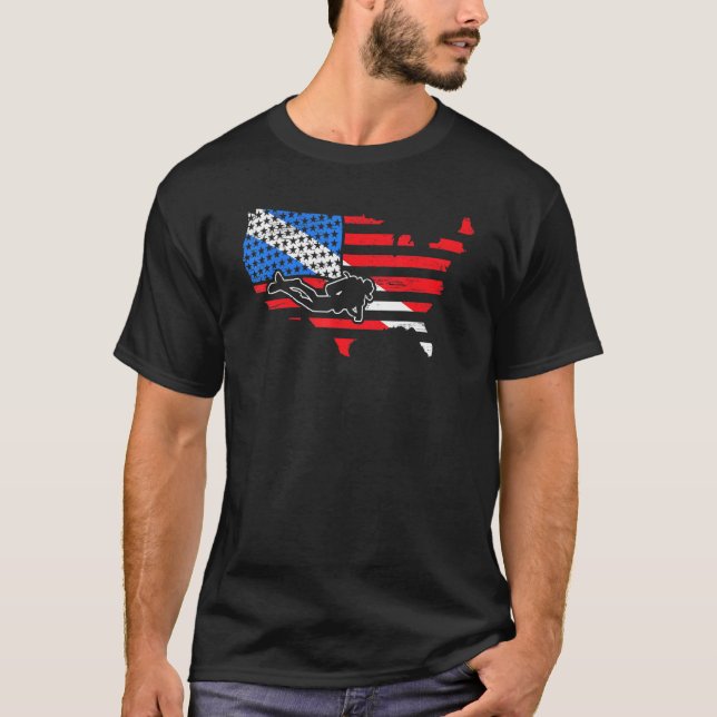 Amerikanischer Taucher Aquaholic Freediving Marine T-Shirt (Vorderseite)
