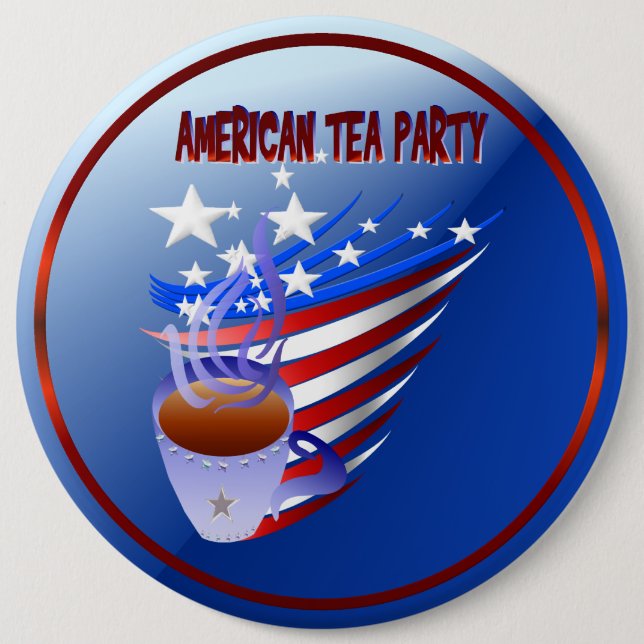 Amerikanischer Tee-Party-Knopf Button (Vorderseite)