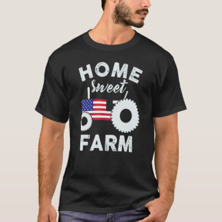 Amerikanischer Traktor Bauer Land Pferd Rind Ranch T-Shirt
