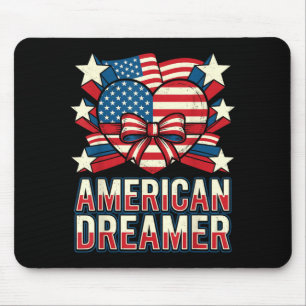 Amerikanischer Träumer Patriotisches Herz Sterne S Mousepad