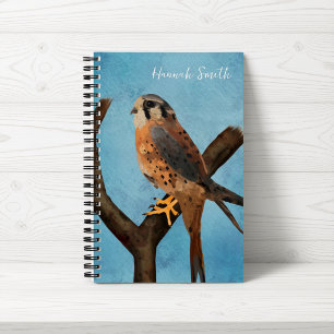 Amerikanischer Turmfalke Aquarell Personalisiert Notizbuch