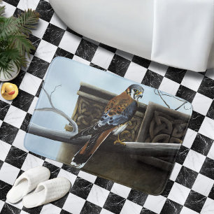 Amerikanischer Turmfalke Celtic Knotwork Wildlife Badematte