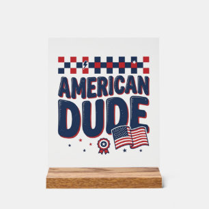 Amerikanischer Typ patriotisches Vintage-Shirt-Des Acrylschild