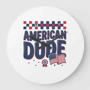 Amerikanischer Typ patriotisches Vintage-Shirt-Des Große Wanduhr