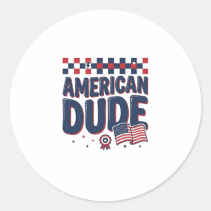 Amerikanischer Typ patriotisches Vintage-Shirt-Des Runder Aufkleber