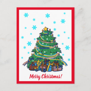 Amerikanischer ukrainischer Weihnachtsbaum Postkarte