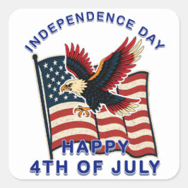 Amerikanischer Unabhängigkeitstag Quadratischer Aufkleber