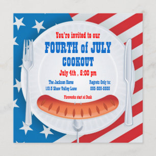 Amerikanischer Unabhängigkeitstagcookout-Einladung Einladung