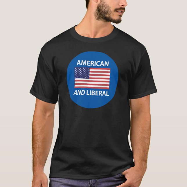 Amerikanischer UND liberaler patriotischer T-Shirt (Vorderseite)