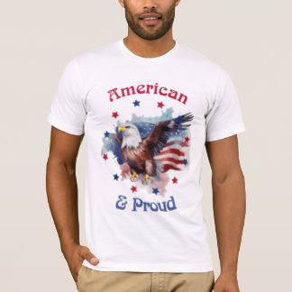 Amerikanischer und stolz Adler und Flagge T-Shirt