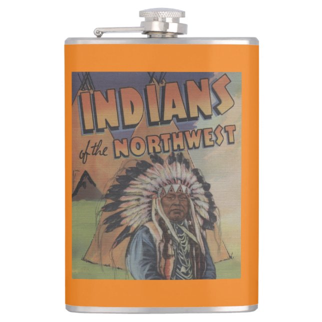 Amerikanischer Ureinwohner des Nordwestens - Flachmann (Vorderseite)