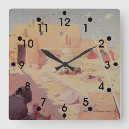 Amerikanischer Ureinwohner Quadratische Wanduhr