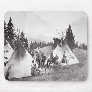 Amerikanischer Ureinwohnerteepee-Lager, Montana, Mousepad