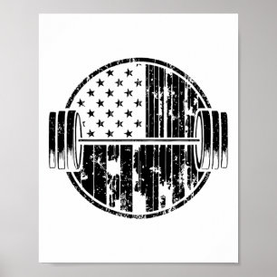 Amerikanischer USA-Flagge-Gewichtheben Gewicht Gew Poster