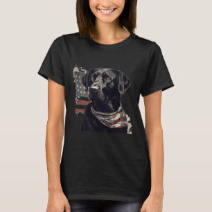 Amerikanischer Usa-Flagge Lab-Besitzer Schwarzer L T-Shirt