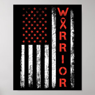 Amerikanischer USA-Flaggen-Krieger - Herzkrankheit Poster