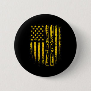 Amerikanischer Vintage-Skisport Ski Winter Berg US Button