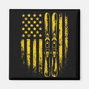 Amerikanischer Vintage-Skisport Winterberg USA Magnet