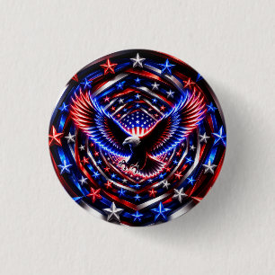 Amerikanischer Visionsspiral – Patriotischer Adler Button