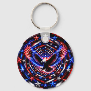 Amerikanischer Visionsspiral – Patriotischer Adler Schlüsselanhänger