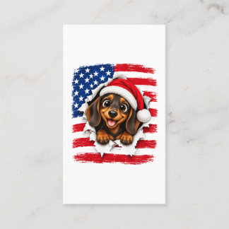 Amerikanischer Weihnachts-Dackel Telefonnummerkarte