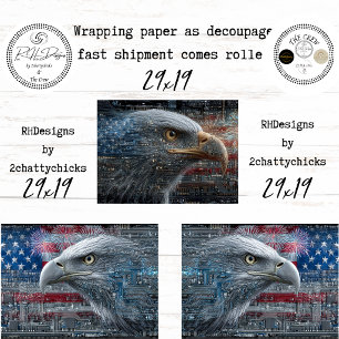 Amerikanischer Weißkopf-patriotischer Adler USA-Fl Geschenkpapier Set