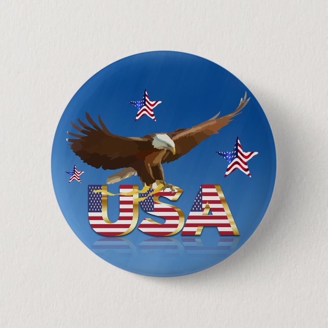 Amerikanischer Weißkopfseeadler Button (Vorderseite)