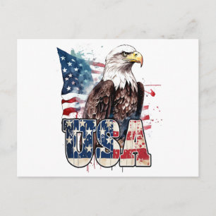 Amerikanischer Weißkopfseeadler Patriotisch 250. G Feiertagspostkarte