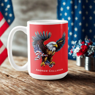 Amerikanischer Weißkopfseeadler Patriotischer USA- Kaffeetasse