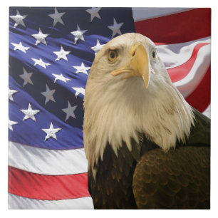 Amerikanischer Weißkopfseeadler USA-Flagge Patriot Fliese