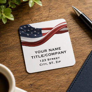 Amerikanischer Wellenfirma Name Quadratischer Aufkleber