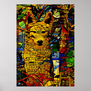 Amerikanischer Wolf in A.I. mit mehr Foto-Spaß Poster