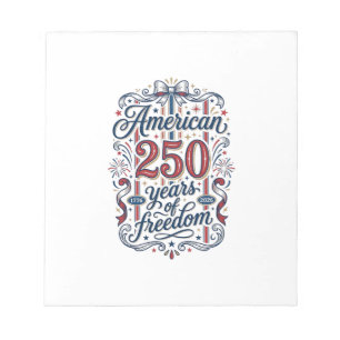 Amerikanisches 250 Jahre Freiheit Patriotes Shirt  Notizblock