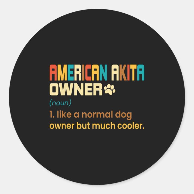 Amerikanisches Akita-Liebhaber-Design - Geschenk f Runder Aufkleber (Vorderseite)