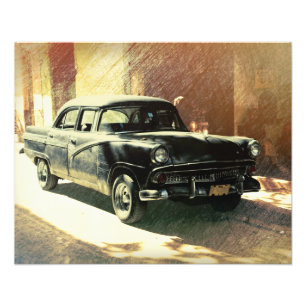Amerikanisches Auto in Havanna, Kuba Fotodruck