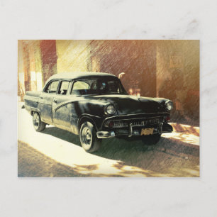 Amerikanisches Auto in Havanna, Kuba Postkarte