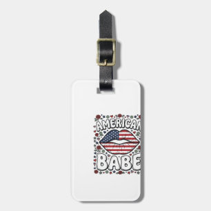 Amerikanisches Baby Patriotisches Vintage-Stichdes Gepäckanhänger