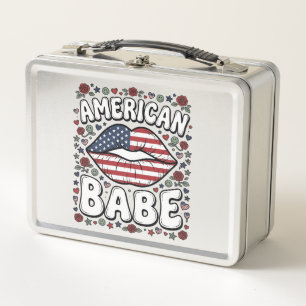 Amerikanisches Baby Patriotisches Vintage-Stichdes Metall Brotdose