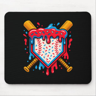 Amerikanisches Baseball-Tropf-Eis Für Jungen Ball  Mousepad