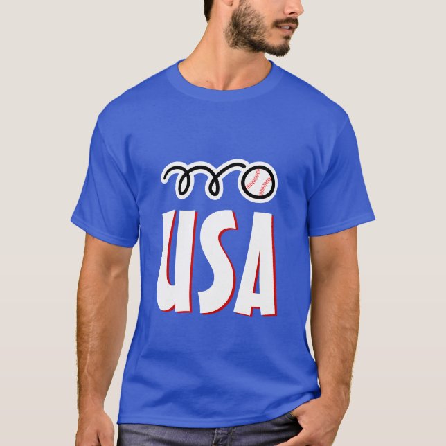 Amerikanisches Baseballt-shirt für USA-Spieler und T-Shirt (Vorderseite)