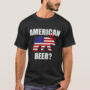 Amerikanisches Bier? US-Flaggen-Bärn-Rotwild-T - T-Shirt