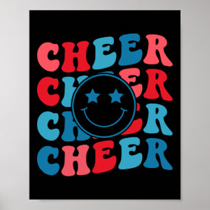 Amerikanisches Cheer Girl Cheerleading Retro Groov Poster
