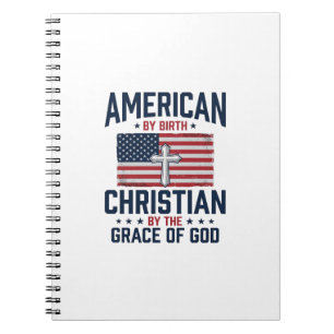 Amerikanisches Christentum-Flagge Kreuz Vintage-Sh Notizblock