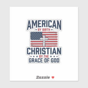 Amerikanisches christliches Flaggenkreuz Vintage-S Aufkleber
