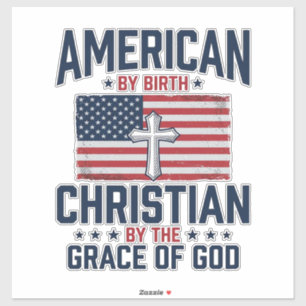 Amerikanisches christliches Flaggenkreuz Vintage-S Aufkleber