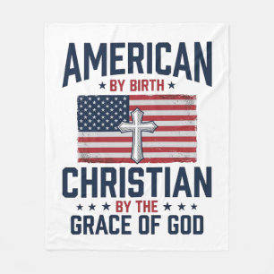 Amerikanisches christliches Flaggenkreuz Vintage-S Fleecedecke