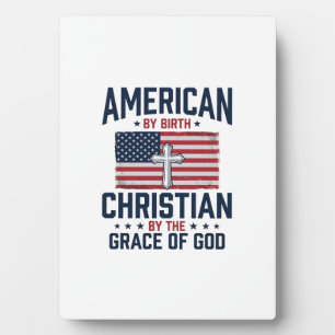 Amerikanisches christliches Flaggenkreuz Vintage-S Fotoplatte