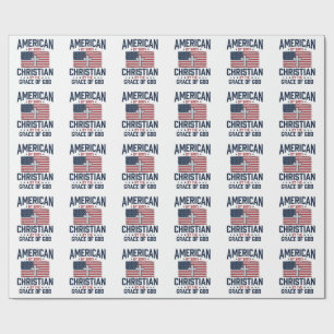Amerikanisches christliches Flaggenkreuz Vintage-S Geschenkpapier