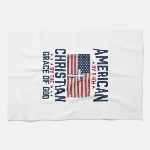 Amerikanisches christliches Flaggenkreuz Vintage-S Geschirrtuch