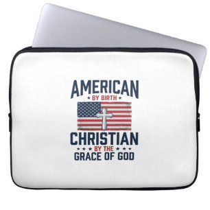 Amerikanisches christliches Flaggenkreuz Vintage-S Laptopschutzhülle